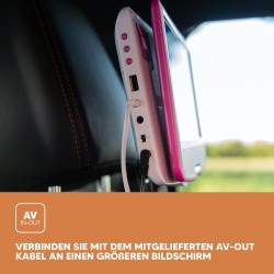 Lenco DVP-910 Lecteur DVD portable Convertible Noir, Rose 22,9 cm (9") - Lecteurs DVD/Blu-Ray portables (Lecteur DVD portable, C