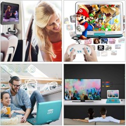 YOOHOO Lecteur DVD Portable de 16,9" avec écran LCD HD de 14,1" avec contrôleur Haute résolution Batterie Rechargeable Grand écr