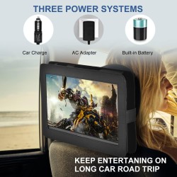 YOOHOO Lecteur DVD Portable de 16,9" avec écran LCD HD de 14,1" avec contrôleur Haute résolution Batterie Rechargeable Grand écr