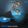 Lecteur DVD Blu-Ray multimédia pour Films et Musique Dolby Audio Full HD 1080p avec Sortie HDMI/Sortie AV/Sortie coaxiale/Disque