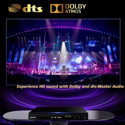 Lecteur DVD Blu-Ray multimédia pour Films et Musique Dolby Audio Full HD 1080p avec Sortie HDMI/Sortie AV/Sortie coaxiale/Disque