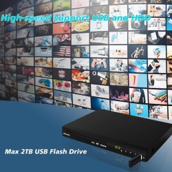 Lecteur DVD Blu-Ray multimédia pour Films et Musique Dolby Audio Full HD 1080p avec Sortie HDMI/Sortie AV/Sortie coaxiale/Disque