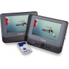 Salora DVP7048TWIN Lecteur DVD Portable Voiture 2 écrans 7" – Écran Double pour Enfant, Compatible DVD, MP4, MP3, VCD – Lecteur 