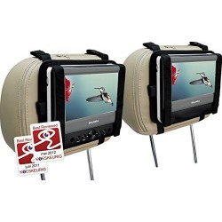 Salora DVP7048TWIN Lecteur DVD Portable Voiture 2 écrans 7" – Écran Double pour Enfant, Compatible DVD, MP4, MP3, VCD – Lecteur 