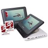 Salora DVP7048TWIN Lecteur DVD Portable Voiture 2 écrans 7" – Écran Double pour Enfant, Compatible DVD, MP4, MP3, VCD – Lecteur 