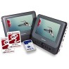 Salora DVP7048TWIN Lecteur DVD Portable Voiture 2 écrans 7" – Écran Double pour Enfant, Compatible DVD, MP4, MP3, VCD – Lecteur 