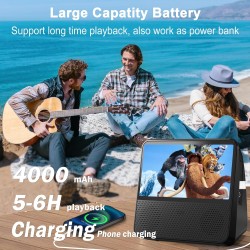 Lecteur dvd portable bleutooth, 4000mah rechargeable lecteur dvd region free pour voiture avec haut-parleurs intégrés double, co