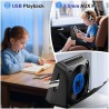 Lecteur dvd portable bleutooth, 4000mah rechargeable lecteur dvd region free pour voiture avec haut-parleurs intégrés double, co