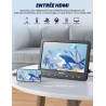Lecteur DVD portable 10,5 Pouces avec HDMI Input, 2 écrans avec 5 Heures de Batterie Rechargeable ,Lecteur DVD Voiture, ecran de