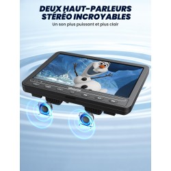 Lecteur DVD portable 10,5 Pouces avec HDMI Input, 2 écrans avec 5 Heures de Batterie Rechargeable ,Lecteur DVD Voiture, ecran de