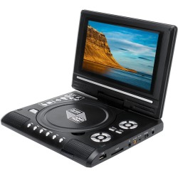 Lecteur DVD Portable avec Écran Rotatif 7,8'',écran orientable sur 270 degrés, Batterie Rechargeable Intégrée,Accepte USB/CD/AV 