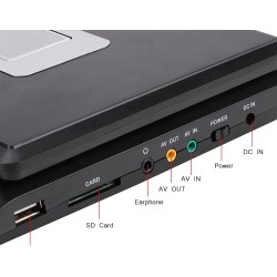 Lecteur DVD Portable avec Écran Rotatif 7,8'',écran orientable sur 270 degrés, Batterie Rechargeable Intégrée,Accepte USB/CD/AV 
