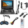 Lecteur DVD Portable avec Écran Rotatif 7,8'',écran orientable sur 270 degrés, Batterie Rechargeable Intégrée,Accepte USB/CD/AV 