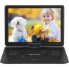 DBPOWER Lecteur DVD portable de 16,9'' avec grand écran HD pivotant de 14,1'', avec batterie rechargeable de 6 heures 5000 mAh, 