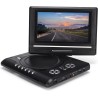 Lecteur DVD HD Portable avec écran Pivotant, Deux Haut-parleurs Stéréo, TV Analogique, Port USB, Lecteur de Cartes, Batterie Lon