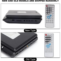 Lecteur DVD HD Portable avec écran Pivotant, Deux Haut-parleurs Stéréo, TV Analogique, Port USB, Lecteur de Cartes, Batterie Lon