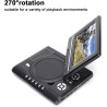 Lecteur DVD HD Portable avec écran Pivotant, Deux Haut-parleurs Stéréo, TV Analogique, Port USB, Lecteur de Cartes, Batterie Lon