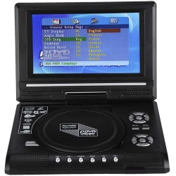 Lecteur DVD Portable,Écran pivotant LCD HD TV 7 Pouces avec Lecture de Carte intégrée pour Les Vols, Les trajets Routiers,DVD de