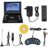Lecteur DVD Portable,Écran pivotant LCD HD TV 7 Pouces avec Lecture de Carte intégrée pour Les Vols, Les trajets Routiers,DVD de