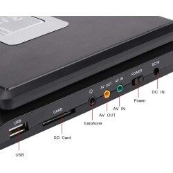 Lecteur DVD Portable,Écran pivotant LCD HD TV 7 Pouces avec Lecture de Carte intégrée pour Les Vols, Les trajets Routiers,DVD de