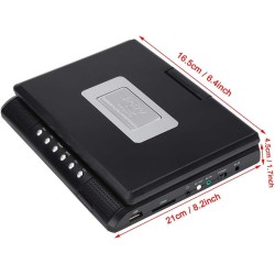 Lecteur DVD Portable,Écran pivotant LCD HD TV 7 Pouces avec Lecture de Carte intégrée pour Les Vols, Les trajets Routiers,DVD de