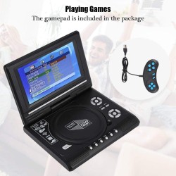 Lecteur DVD Portable,Écran pivotant LCD HD TV 7 Pouces avec Lecture de Carte intégrée pour Les Vols, Les trajets Routiers,DVD de