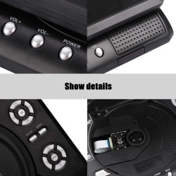 Lecteur DVD Portable,Écran pivotant LCD HD TV 7 Pouces avec Lecture de Carte intégrée pour Les Vols, Les trajets Routiers,DVD de
