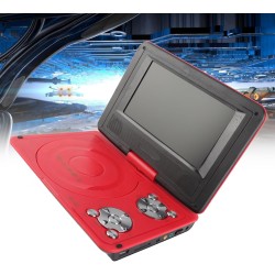Mini Lecteur DVD Portable de 6,8 '', avec écran Panoramique LCD HD Pivotant à 270 °, Prise en Charge de la Carte USB/SD/Sync TV 