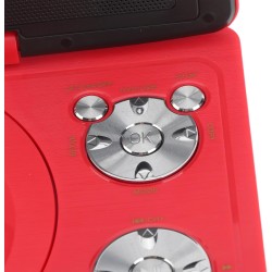 Mini Lecteur DVD Portable de 6,8 '', avec écran Panoramique LCD HD Pivotant à 270 °, Prise en Charge de la Carte USB/SD/Sync TV 