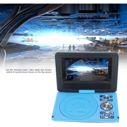Mini Lecteur DVD Portable de 6,8 '', avec écran Panoramique LCD HD Pivotant à 270 °, Prise en Charge de la Carte USB/SD/Sync TV 