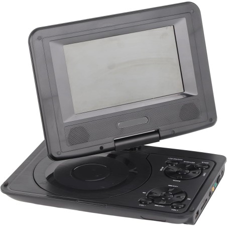 Mini Lecteur DVD Portable de 6,8 '', avec écran Panoramique LCD HD Pivotant à 270 °, Prise en Charge de la Carte USB/SD/Sync TV 