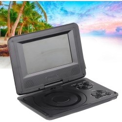 Mini Lecteur DVD Portable de 6,8 '', avec écran Panoramique LCD HD Pivotant à 270 °, Prise en Charge de la Carte USB/SD/Sync TV 