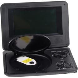 Mini Lecteur DVD Portable de 6,8 '', avec écran Panoramique LCD HD Pivotant à 270 °, Prise en Charge de la Carte USB/SD/Sync TV 