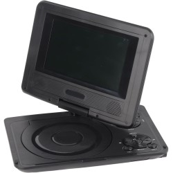 Mini Lecteur DVD Portable de 6,8 '', avec écran Panoramique LCD HD Pivotant à 270 °, Prise en Charge de la Carte USB/SD/Sync TV 