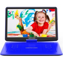 DBPOWER Lecteur DVD portable 18" avec écran pivotant HD 15,6", batterie rechargeable 6h, USB/SD/synchronisation TV/multiples for