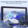 DBPOWER Lecteur DVD portable 18" avec écran pivotant HD 15,6", batterie rechargeable 6h, USB/SD/synchronisation TV/multiples for