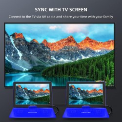 DBPOWER Lecteur DVD portable 18" avec écran pivotant HD 15,6", batterie rechargeable 6h, USB/SD/synchronisation TV/multiples for