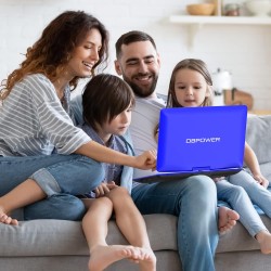DBPOWER Lecteur DVD portable 18" avec écran pivotant HD 15,6", batterie rechargeable 6h, USB/SD/synchronisation TV/multiples for