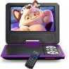 WOLFANG 9,5" Lecteur DVD Portable pour Enfants avec Écran Pivotant HD, 6 Heures d'Autonomie, Prise en Charge de la Télévision de