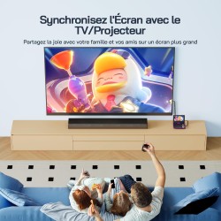 WOLFANG 9,5" Lecteur DVD Portable pour Enfants avec Écran Pivotant HD, 6 Heures d'Autonomie, Prise en Charge de la Télévision de