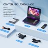 WOLFANG 9,5" Lecteur DVD Portable pour Enfants avec Écran Pivotant HD, 6 Heures d'Autonomie, Prise en Charge de la Télévision de