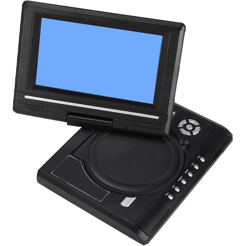 Lecteur DVD Portable 7 Pouces,LCD TV 16: 9 Prise en Charge AVI EVD DVD, SVCD, VCD, CD, CD-R/RW, Images JPG et MPEG-4, avec Lecte