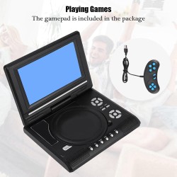 Lecteur DVD Portable 7 Pouces,LCD TV 16: 9 Prise en Charge AVI EVD DVD, SVCD, VCD, CD, CD-R/RW, Images JPG et MPEG-4, avec Lecte