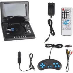 Lecteur DVD Portable 7 Pouces,LCD TV 16: 9 Prise en Charge AVI EVD DVD, SVCD, VCD, CD, CD-R/RW, Images JPG et MPEG-4, avec Lecte