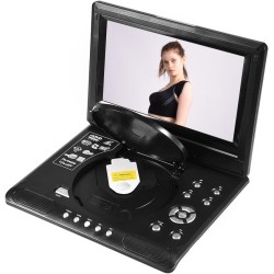 Socobeta Lecteur vidéo DVD Rotatif 9 Pouces Portable LCD Grand écran Radio Jeu SD USB AV CD VCD(Prise UE)
