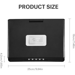 Socobeta Lecteur vidéo DVD Rotatif 9 Pouces Portable LCD Grand écran Radio Jeu SD USB AV CD VCD(Prise UE)