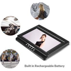 Socobeta Lecteur vidéo DVD Rotatif 9 Pouces Portable LCD Grand écran Radio Jeu SD USB AV CD VCD(Prise UE)