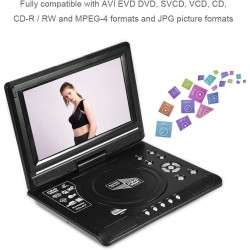 Socobeta Lecteur vidéo DVD Rotatif 9 Pouces Portable LCD Grand écran Radio Jeu SD USB AV CD VCD(Prise UE)