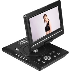 Socobeta Lecteur vidéo DVD Rotatif 9 Pouces Portable LCD Grand écran Radio Jeu SD USB AV CD VCD(Prise UE)