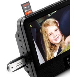 Lenco DVP-939 - lecteur DVD portable 2 x 9 pouces avec 2 casques et 2 supports d'appui-tête - batterie rechargeable intégrée - e